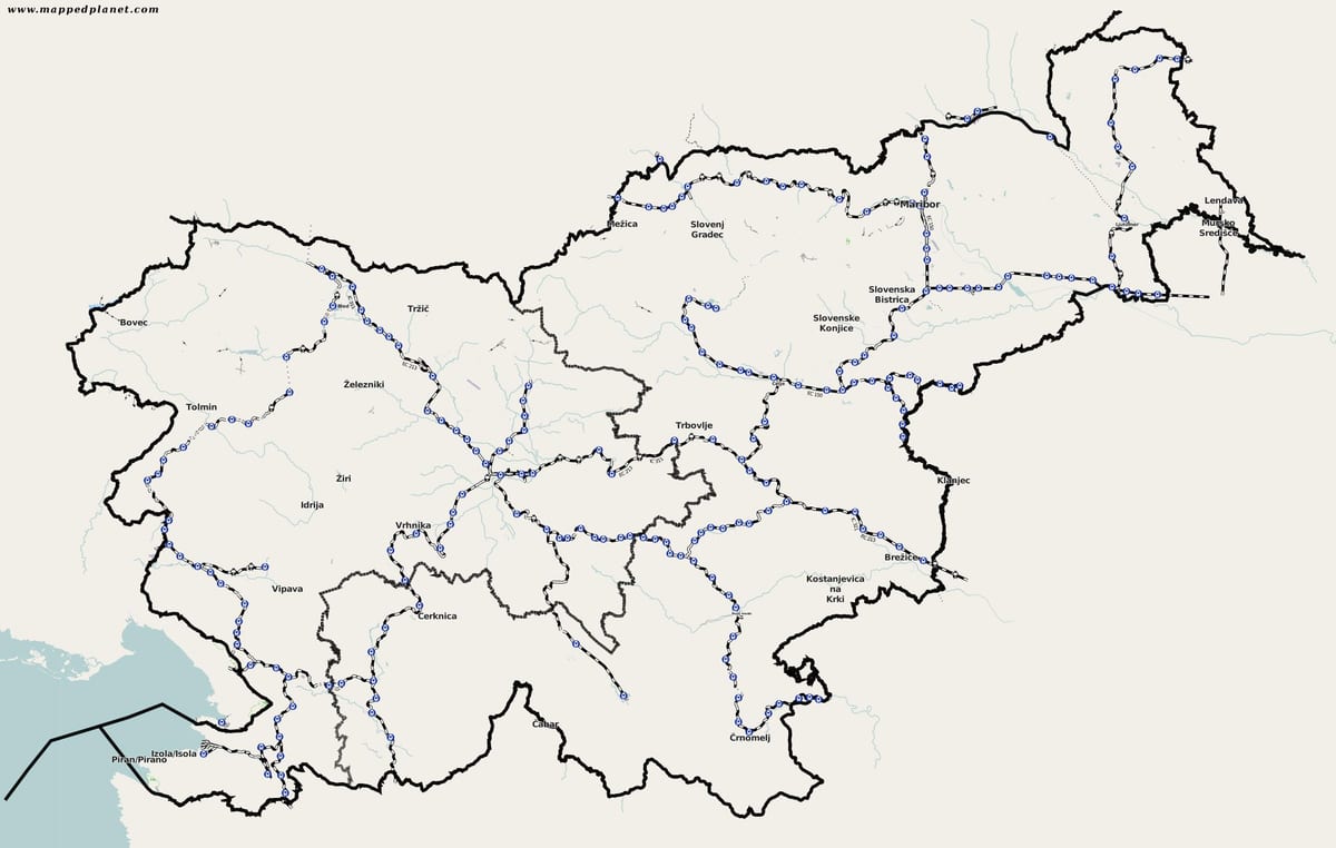 স্লোভেনিয়া-ট্রেন মানচিত্র